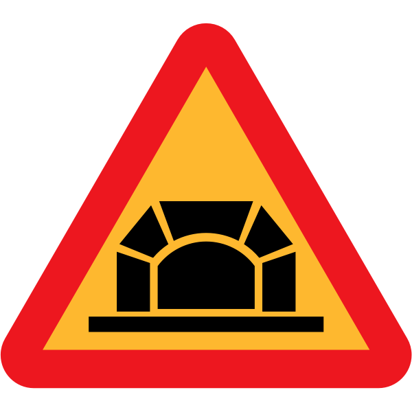 Tunnel road sign vector clip art