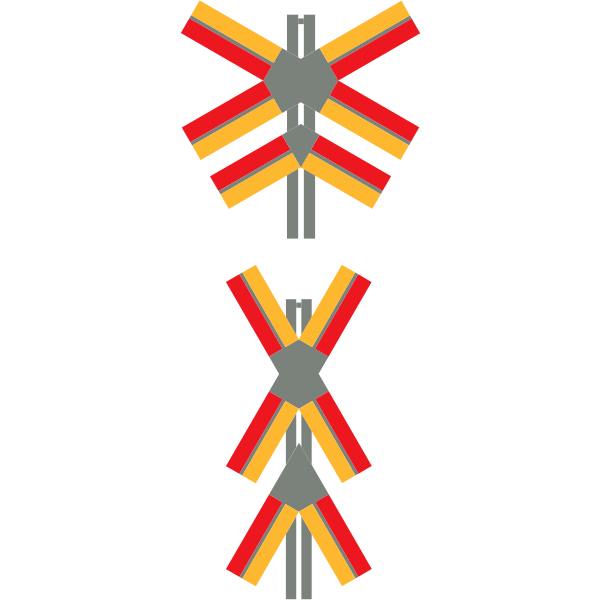 Vector image of train crossing road sign