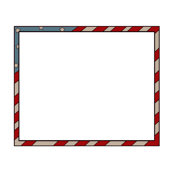 American flag style rectangular border vector image