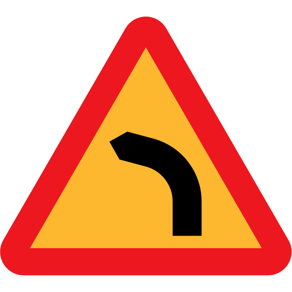 Dangerous bend, bend to left