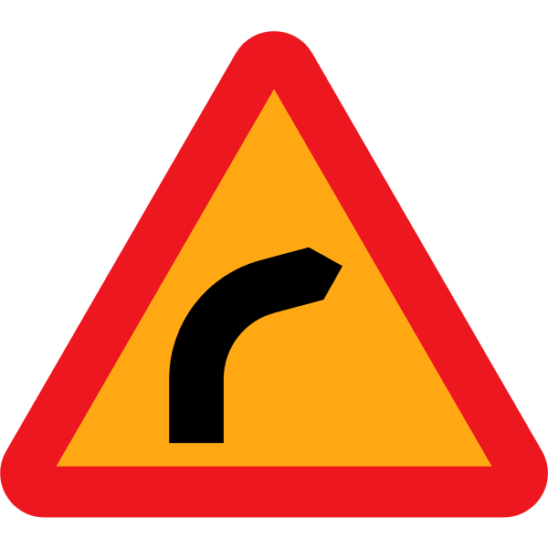 Dangerous bend, bend to right