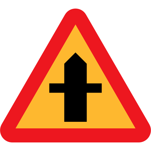 Crossroad traffic sign vector image