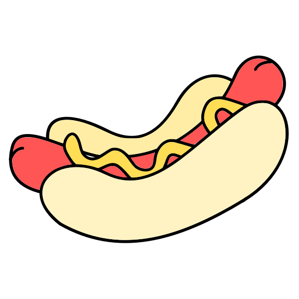 Vector illustration of hot dog
