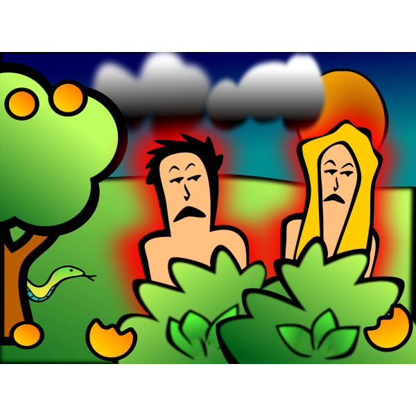 Tree Of The Knowledge With Adam And Eve Free Svg