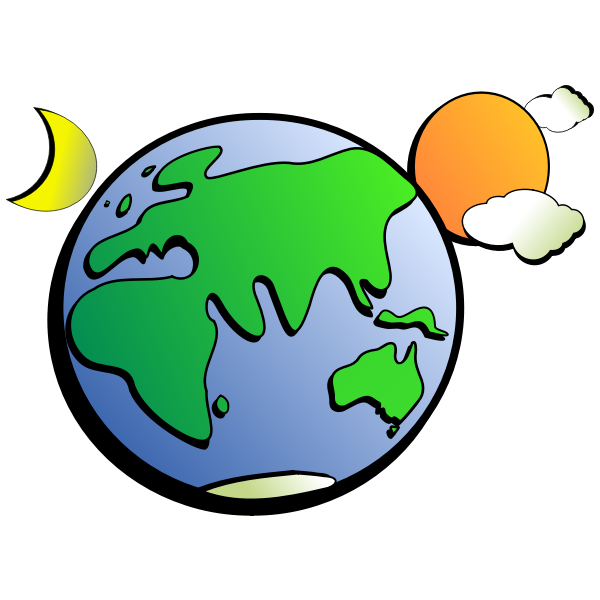 Cartoon vector clip art of Aussie earth | Free SVG