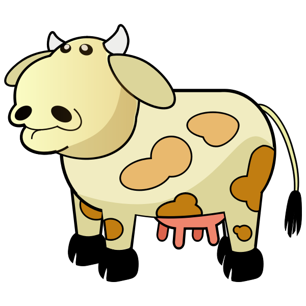 Cartoon cow with brown spots vector illustration | Free SVG