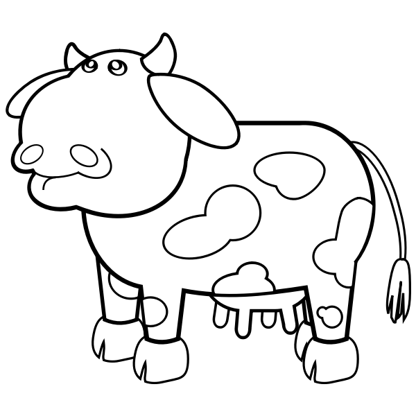 Cow cartoon drawing vector image | Free SVG