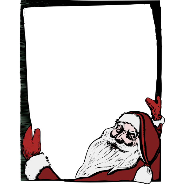 Santa holding a noticeboard color vector image