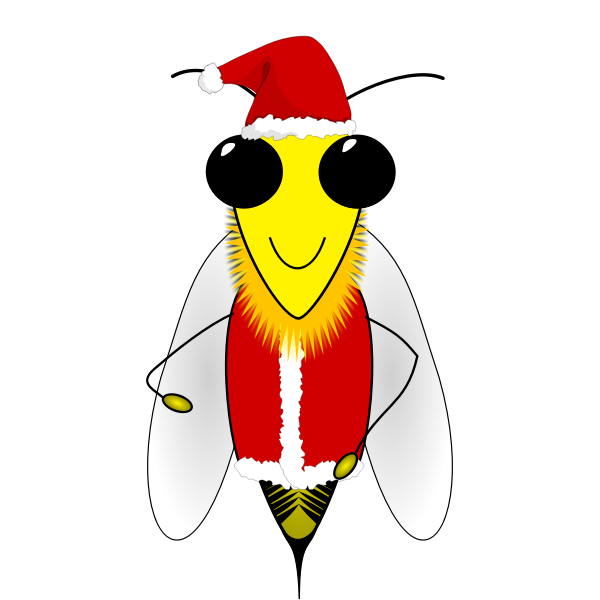Santa honey bee vector image