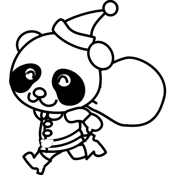 Santa Panda coloring book vector image