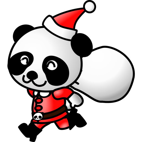 Panda in Santa Claus suit vector