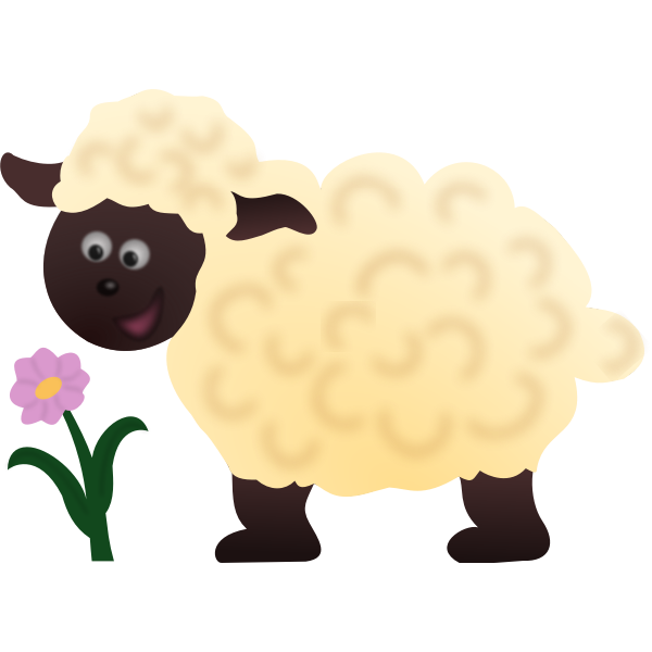 Happy sheep and flower vector image