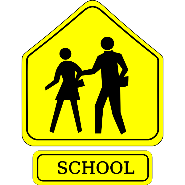 School crossing traffic sign icon Royalty Free Vector Image