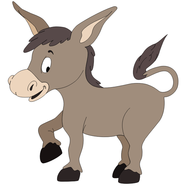 Cartoon smiling donkey | Free SVG