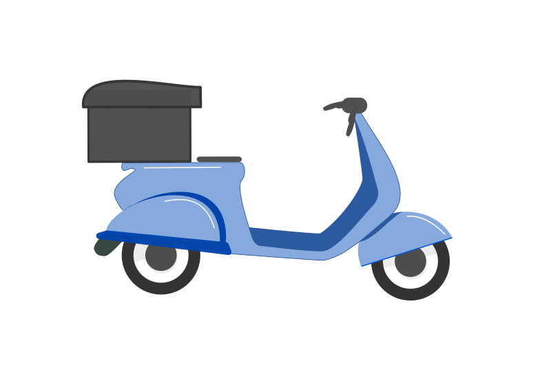 Scooter on its front tire vector clip art