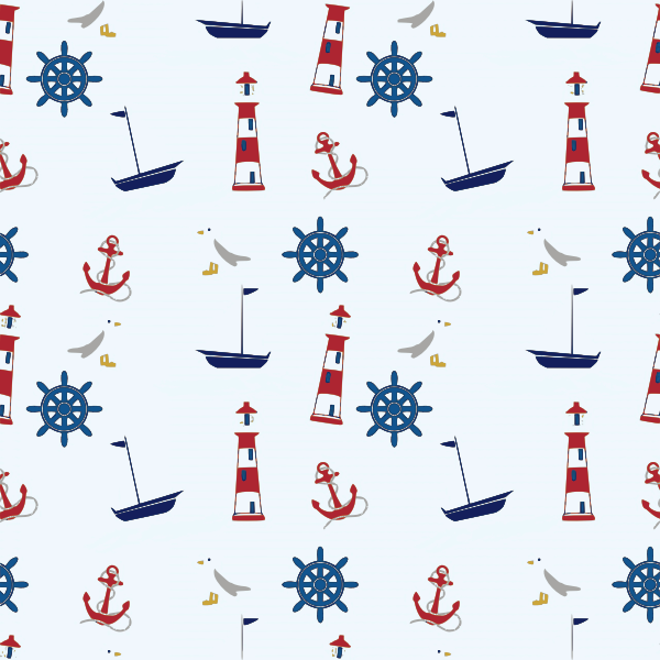 sea related  seamless pattern