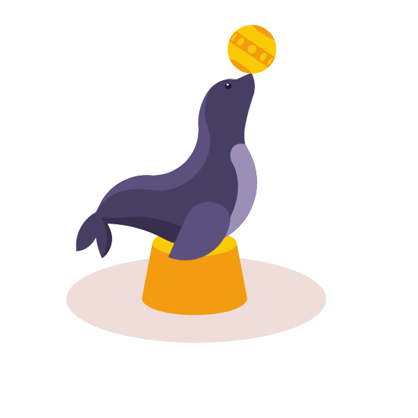 Seal playing with a ball