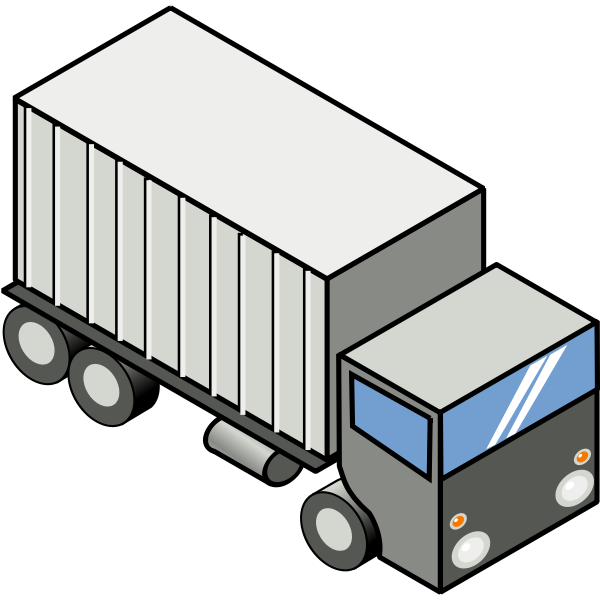 Vector image of container carrying truck