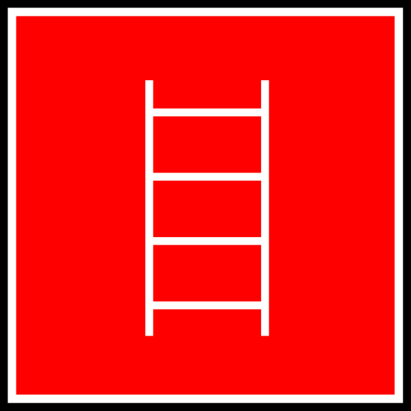 Vector image of emergency ladder sign label