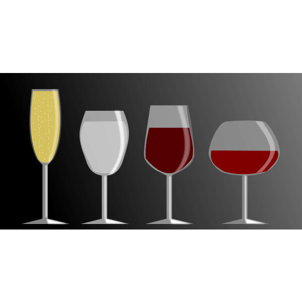 Vector graphics of icons for four different cocktails