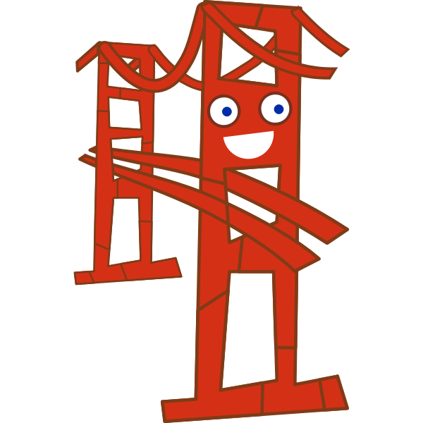 Cute San Francisco Golden Gate bridge vector image