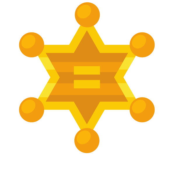 Sheriff Star Badge Vector Icon