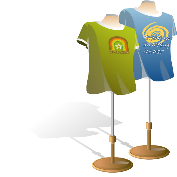 Download T-shirts stands with shirts on vector image | Free SVG