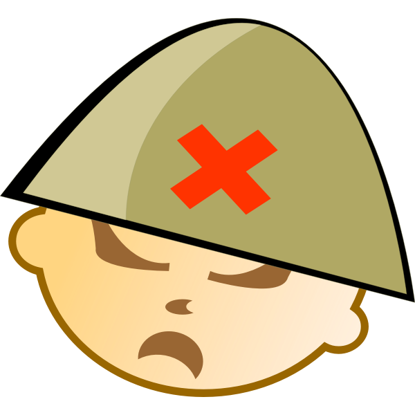Vector illustration of soldier with helmet