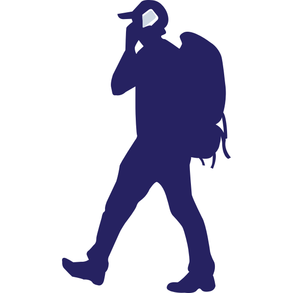 Backpacker on a phone vector image