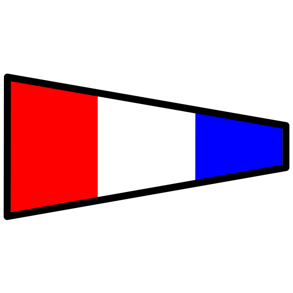 Three-colored signal flag