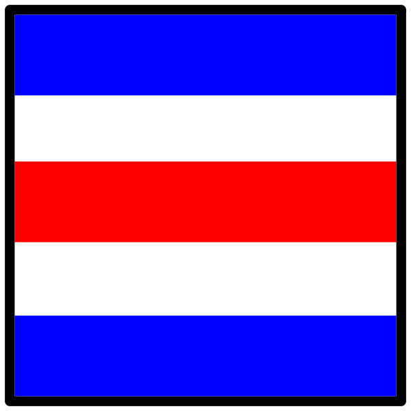 Signal flag in three colors