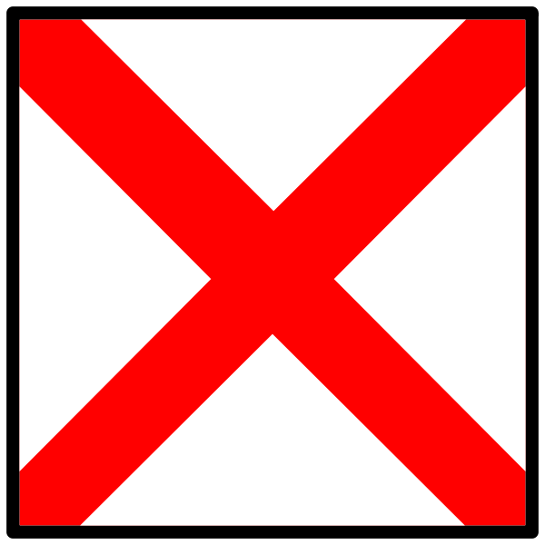 Red x symbol flag
