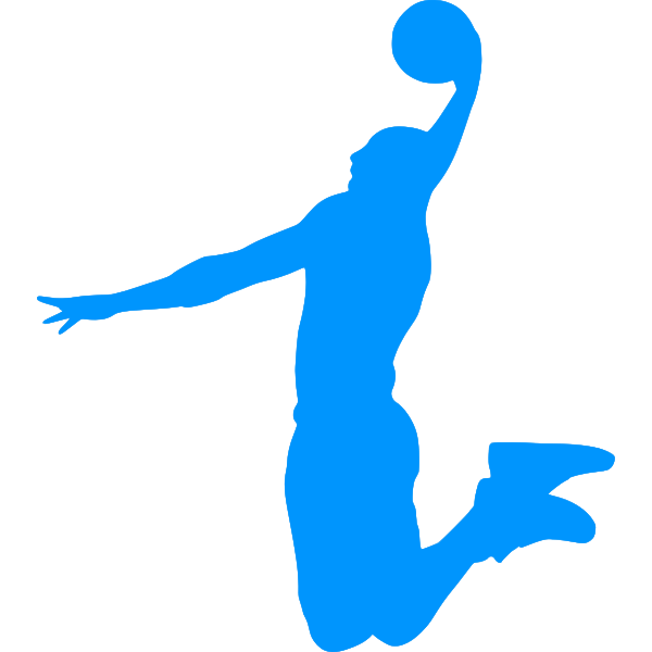 Basketball player blue silhouette