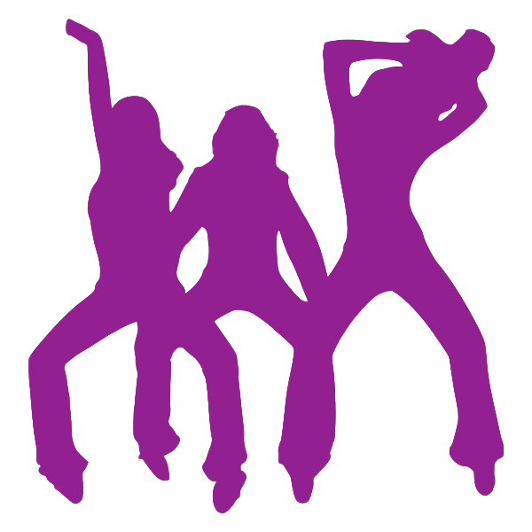 Three purple dancers