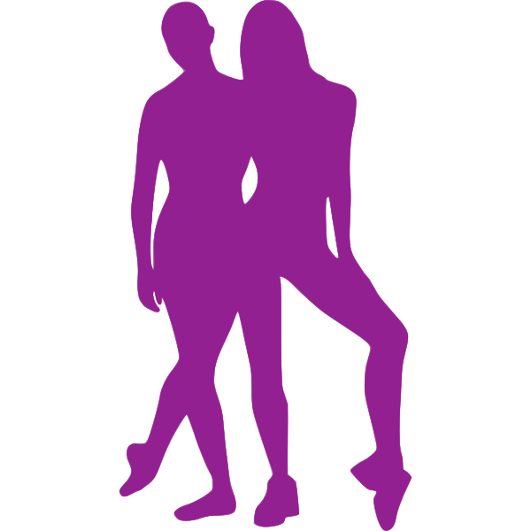 Purple dancing couple