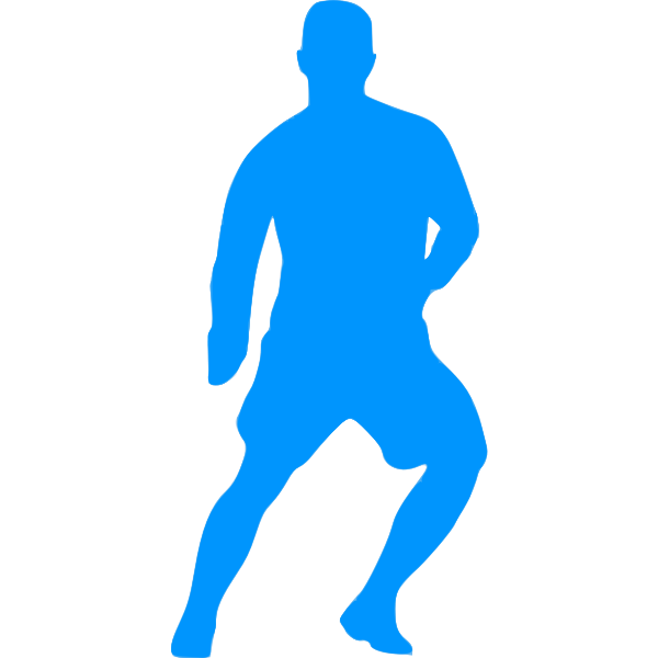 Goalkeeper blue silhouette