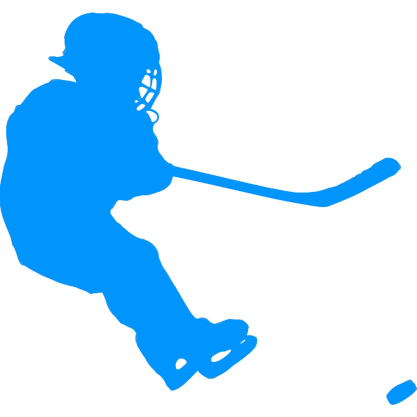 Blue hockey player