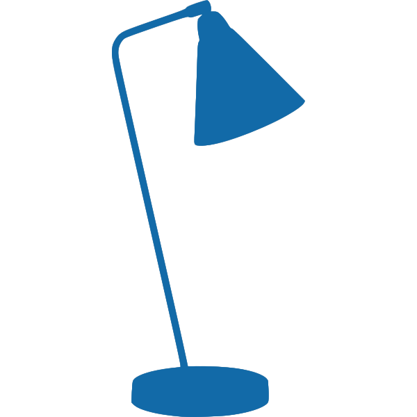 Blue lamp silhouette