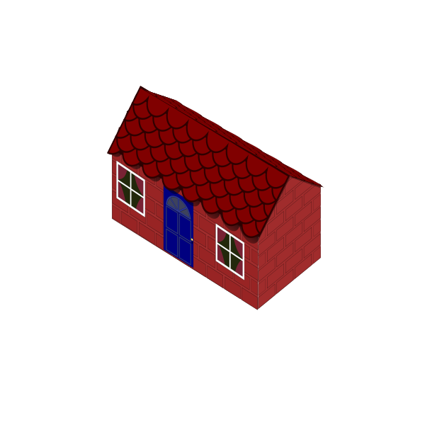 Vector image of red house created with bricks