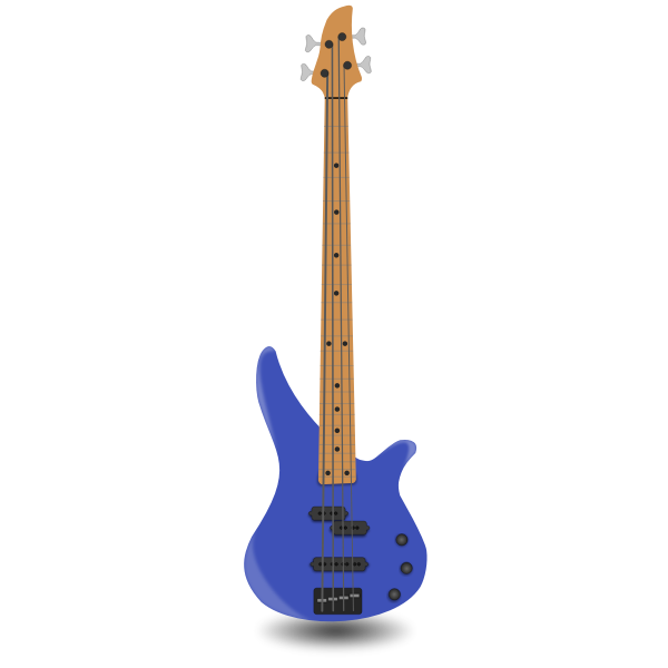 Simple bass guitar with four strings vector illustration