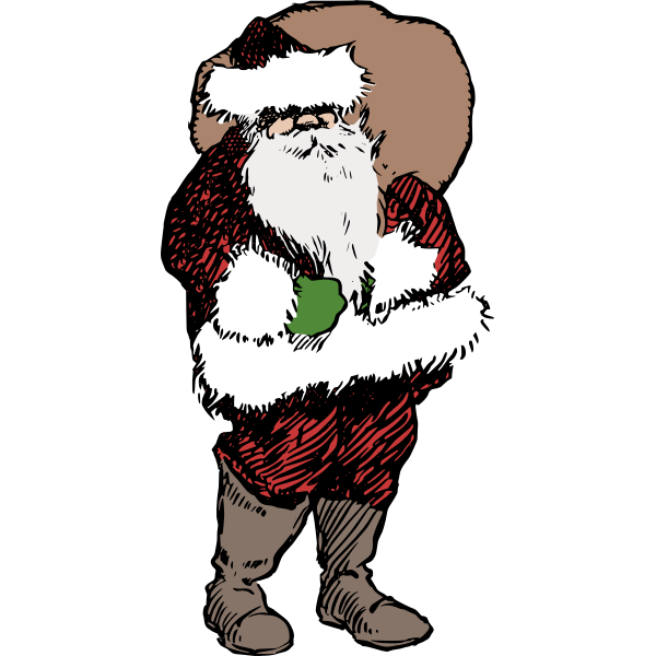 Sketch Drawing Santa Carrying Sack Full Stock Illustration 7472821 |  Shutterstock