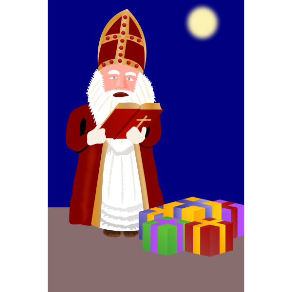 Sinterklaas with presents vector image