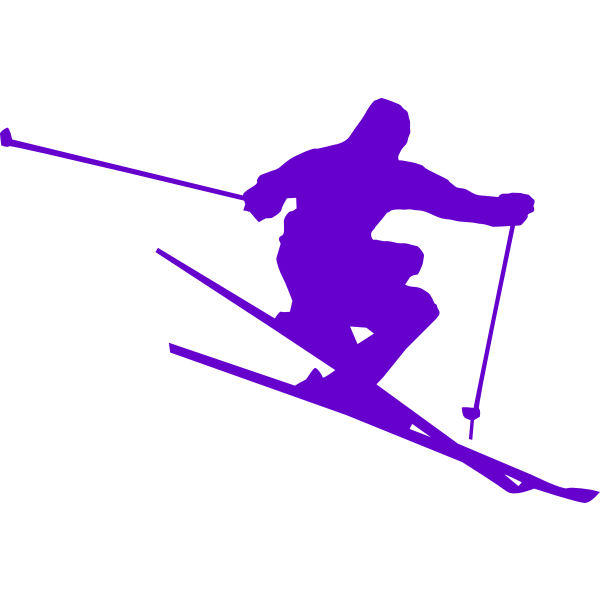 Silhouette vector drawing of skier