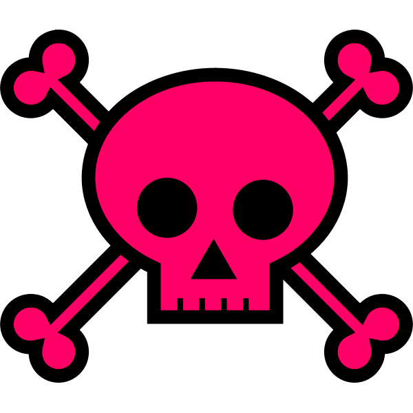 Download Pink Skull Death Sign Vector Drawing Free Svg