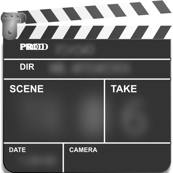 Movie action clapper board vector clip art