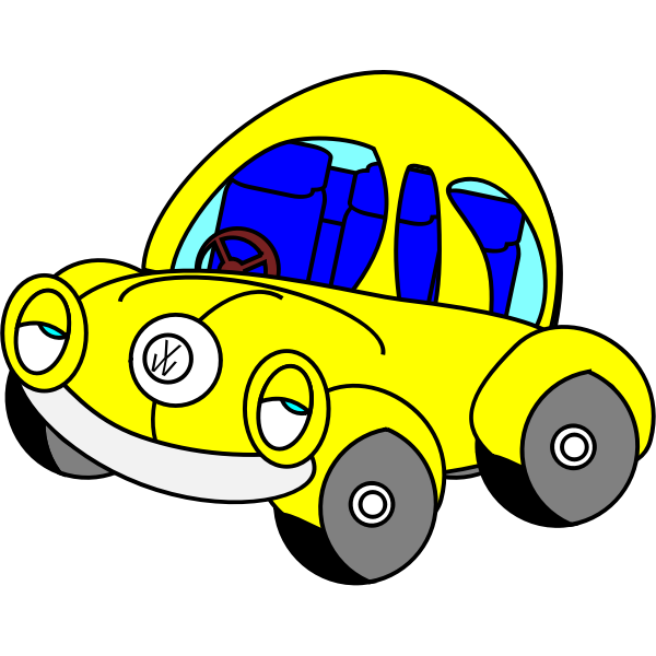 Vector image of VW beetle with eyes | Free SVG