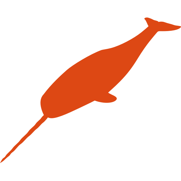 Small narwhal silhouette vector illustration