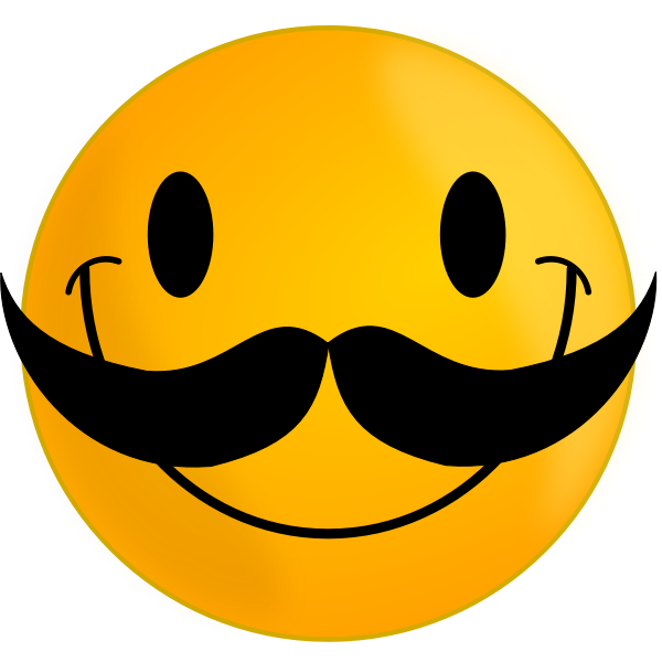 Vector clip art of smiley with big mustache