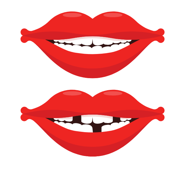 Red lips and teeth