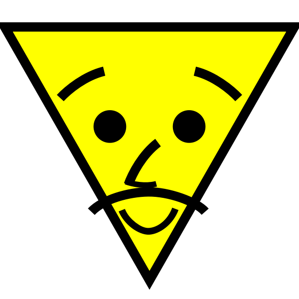 smiling triangle face with mustache